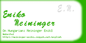 eniko meininger business card